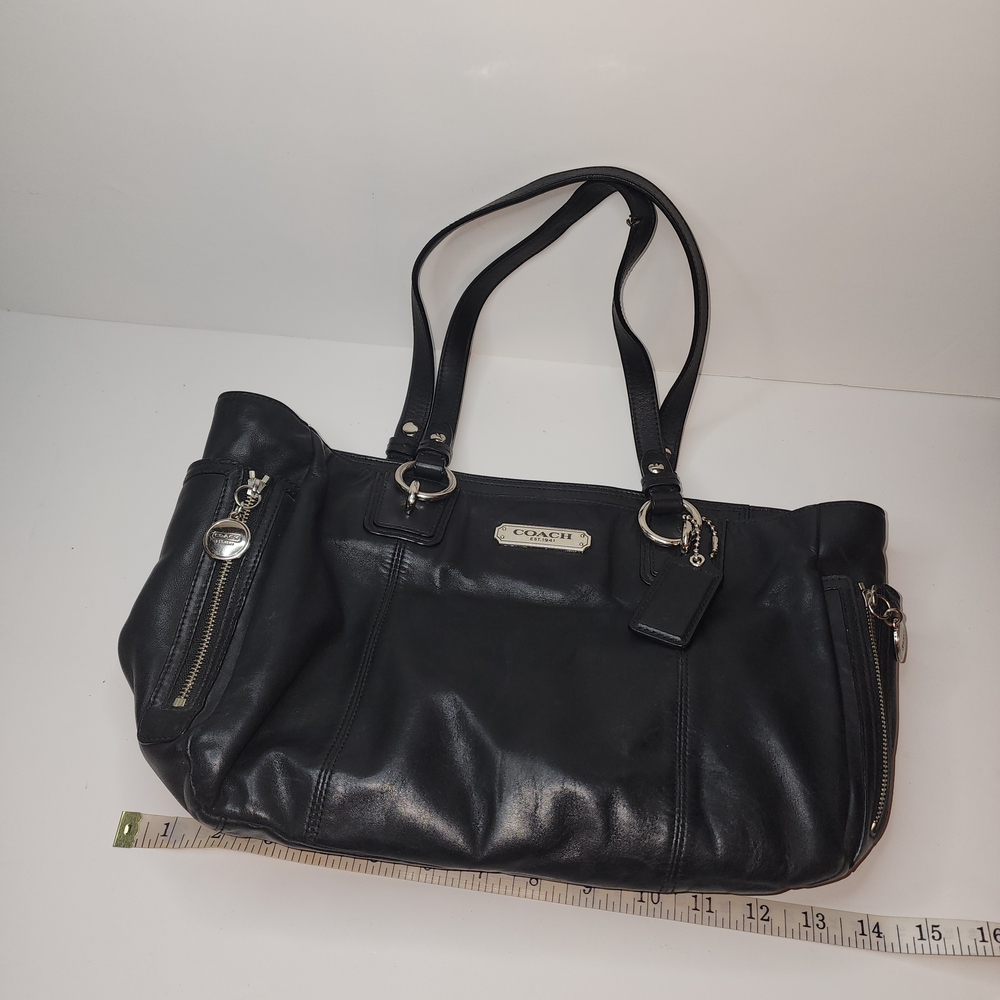 Coach Black Leather Tote Bag